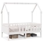 Giroletto Casetta Bambini Bianco 70x140 cm Legno Massello Pino