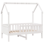 Giroletto Casetta Bambini Bianco 70x140 cm Legno Massello Pino