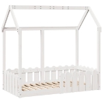 Giroletto Casetta Bambini Bianco 70x140 cm Legno Massello Pino