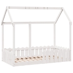 Giroletto Casetta Bambini Bianco 80x160 cm Legno Massello Pino