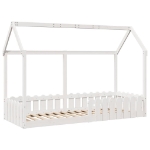 Giroletto Casetta Bambini Bianco 80x200 cm Legno Massello Pino