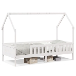 Giroletto Casetta Bambini Bianco 80x200 cm Legno Massello Pino