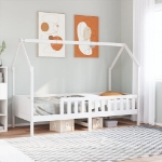 Giroletto Casetta Bambini Bianco 90x200 cm Legno Massello Pino