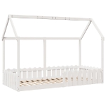 Giroletto Casetta Bambini Bianco 90x200 cm Legno Massello Pino