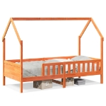 Giroletto Casetta Bambini Marrone Cera 80x200 cm Massello Pino