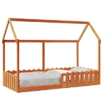 Giroletto Casetta Bambini Marrone Cera 90x190 cm Massello Pino