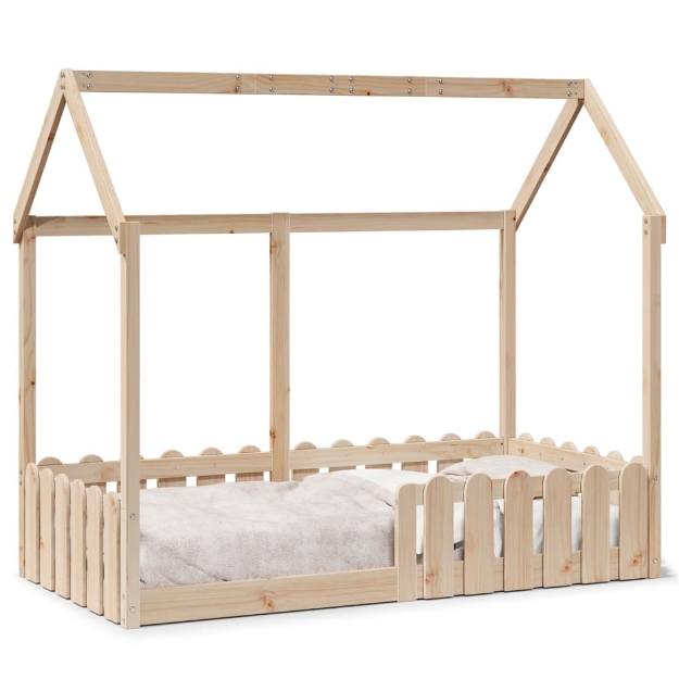 Giroletto Casetta per Bambini 80x160 cm Legno Massello di Pino