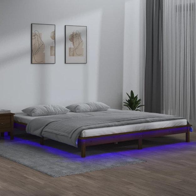 Giroletto con LED senza Materasso Ambra 140x190 Legno Massello