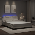 Giroletto con Luci LED Bianco 160x200 cm in Similpelle