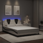 Giroletto con Luci LED Bianco e Nero 140x190 cm in Similpelle