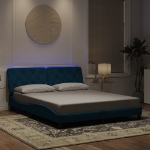 Giroletto con Luci LED Blu 160x200 cm in Velluto