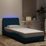 Giroletto con Luci LED Blu 90x190 cm in Velluto