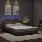 Giroletto con Luci LED Cappuccino 140x190 cm in Similpelle