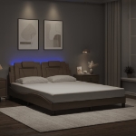 Giroletto con Luci LED Cappuccino 160x200 cm in Similpelle