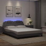 Giroletto con Luci LED Grigio 160x200 cm in Similpelle