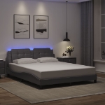 Giroletto con Luci LED Grigio 160x200 cm in Similpelle