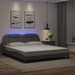 Giroletto con Luci LED Grigio 180x200 cm in Similpelle