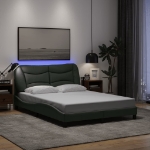 Giroletto con Luci LED Grigio Chiaro 140x190 cm in Tessuto