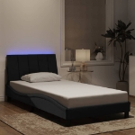 Giroletto con Luci LED Nero 100x200 cm in Velluto