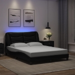 Giroletto con Luci LED Nero 140x190 cm in Similpelle