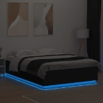 Giroletto con Luci LED Nero 150x200 cm in Legno Multistrato