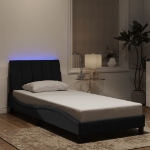 Giroletto con Luci LED Nero 90x190 cm in Velluto