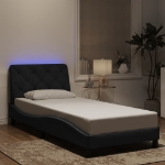 Giroletto con Luci LED Nero 90x190 cm in Velluto