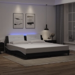 Giroletto con Luci LED Nero e Bianco 200x200 cm in Similpelle