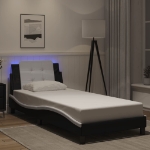 Giroletto con Luci LED Nero e Bianco 90x190 cm in Similpelle