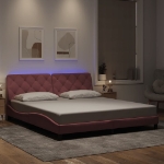 Giroletto con Luci LED Rosa 180x200 cm in Velluto