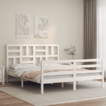 Giroletto con Testiera Bianco King Size in Legno Massello