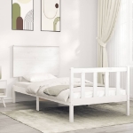 Giroletto con Testiera Bianco Small Single Legno Massello