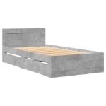 Giroletto e Testiera Grigio Cemento 90x190 cm Legno Multistrato