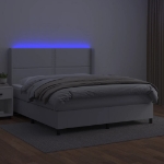 Giroletto Molle con Materasso e LED Bianco 160x200cm Similpelle