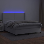 Giroletto Molle con Materasso e LED Bianco 180x200cm Similpelle