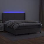 Giroletto Molle con Materasso e LED Grigio 160x200cm Similpelle