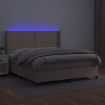 Giroletto Molle Materasso e LED Cappuccino 160x200cm Similpelle