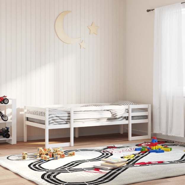 Giroletto per Bambini Bianco 80x200cm in Legno Massello di Pino