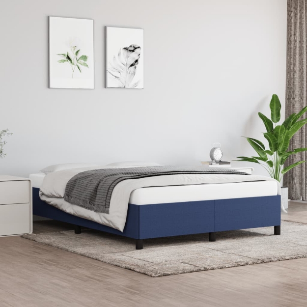 Giroletto senza Materasso Blu 140x190 cm in Tessuto