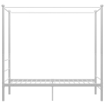 Letto a Baldacchino Bianco in Metallo 100x200 cm