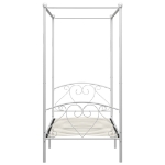 Letto a Baldacchino Bianco in Metallo 100x200 cm