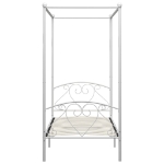 Letto a Baldacchino Bianco in Metallo 120x200 cm