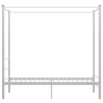 Letto a Baldacchino Bianco in Metallo 90x200 cm