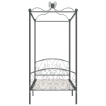 Letto a Baldacchino Grigio in Metallo 100x200 cm