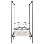 Letto a Baldacchino Grigio in Metallo 100x200 cm