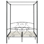 Letto a Baldacchino Grigio in Metallo 140x200 cm