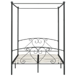 Letto a Baldacchino Grigio in Metallo 160x200 cm