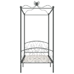 Letto a Baldacchino Grigio in Metallo 90x200 cm