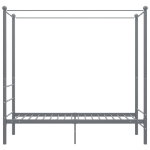 Letto a Baldacchino Grigio in Metallo 90x200 cm