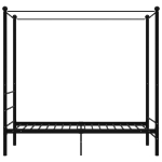 Letto a Baldacchino Nero in Metallo 100x200 cm